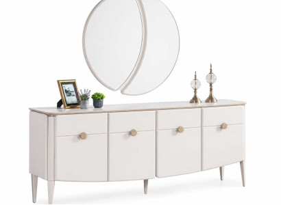 Esszimmer Sideboard mit Spiegel Buffet Schrank Anrichte Kommodenschrank