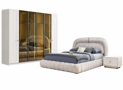 Luxusmöbel Bett+Nachttische Luxusmöbel Komplettes Design Kleiderschrank