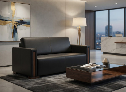 Bequemes 2-Sitzer Sofa in Schwarz für moderne Wohnräume