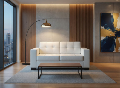 Elegantes 2-Sitzer Sofa in Weiß für moderne Wohnräume