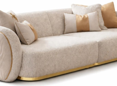 Beiges 3-Sitzer-Sofa Stoffsofa Textilien moderne Wohnzimmermöbel