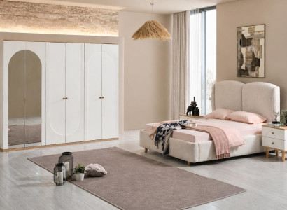 Schlafzimmer set: Bett, 2X Nachttische, Kleiderschrank
