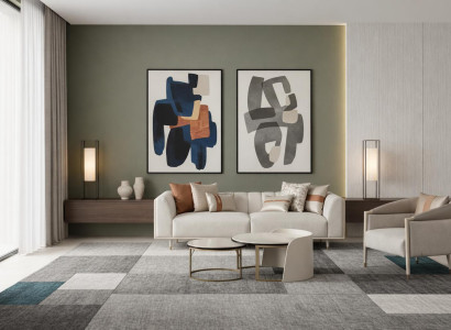 Stilvolles beiges Wohnzimmer-Set 3-Sitzer-Sofa Sessel Couchtisch Designermöbel