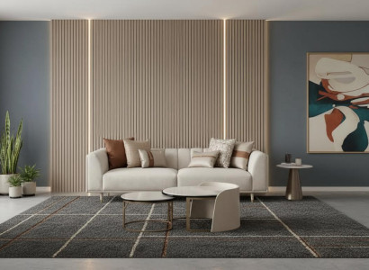 Luxuriöses beiges Wohnzimmer-Set 3-Sitzer-Sofa runder Couchtisch Polstermöbel