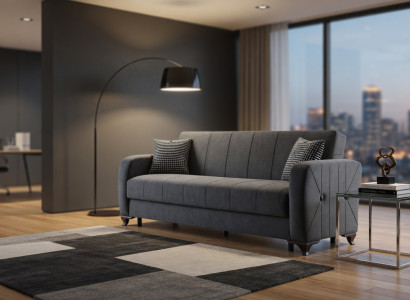 Bequemes graues Sofa für gemütliche Stunden
