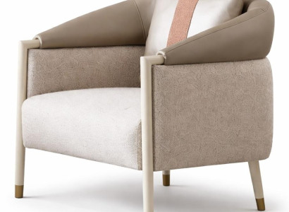 Beiger Stoffsessel weicher Designersessel Wohnzimmermöbel Polstermöbel