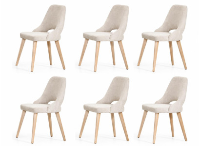 Set aus 6 eleganten Esszimmerstühlen im skandinavischen Design