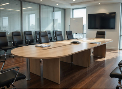 Großer Konferenztisch Ovaler Besprechungstisch Büro Modern