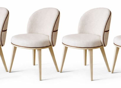 Elegantes weißes Stuhlset 4 Stühle Esszimmerstuhl gepolsterter Stuhl