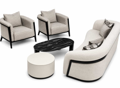Sofagarnitur 3+1+1 Sitzer Wohnzimmer Luxusmöbel 2x Couchtische
