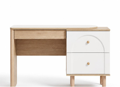 Moderner Skandi Frisiertisch mit Spiegel und Schubladen Holzoptik