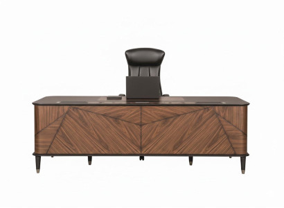 Moderne Braune Arbeitszimmer Möbel Designer Schreibtisch Sessel 2tlg