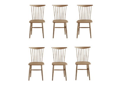 Esszimmergruppe Designer Holzstühle Moderne 6x Küchenstühle