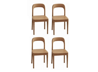 Moderner Küchenstuhl Set Exklusive 4x Braune Esszimmerstühle