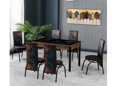 Esszimmer Essgruppen Esstisch Stühle Rechteckig Mehrfarbig Modern