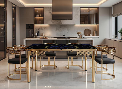 Esstisch Esszimmer Schwarz Rechteckig Modern Neu Luxus Elegant Komfort