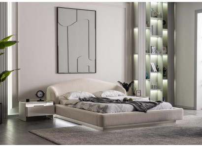 Moderne Schlafzimmer Garnitur Edles Polsterbett Schminktisch Spiegel