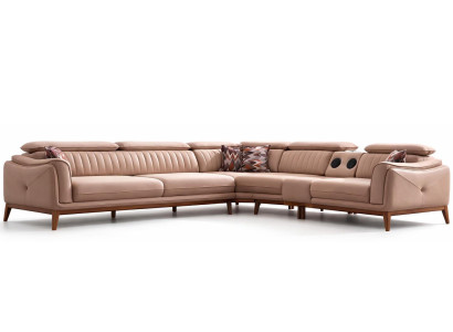 Ecksofa L-Form Modern Beige Designer-Sofa Elegant Komfortabel Stoff