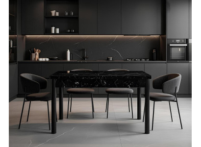 Esstisch Esszimmer Rechteckig Mramor Schwarz Modern Luxus Tisch Neu