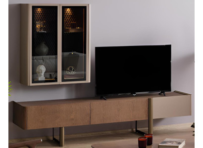 Designer Wohnzimmer Set Sideboard Wandregal Modern Möbel