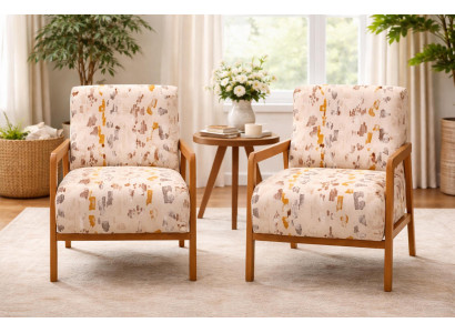 Moderne 2x Mehrfarbige Sessel Polstermöbel Designer Einsitzer 2tlg