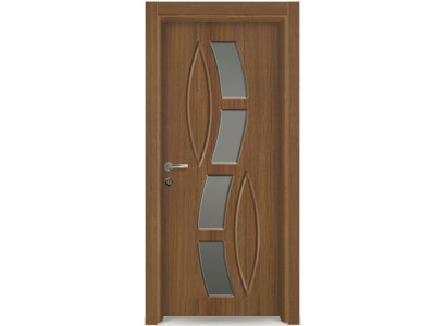 Braune Innentür mit Glaseinsätzen Designer-Tür  Feuchtigkeitsbeständige Tür