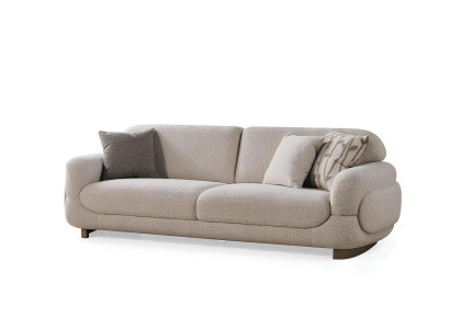 Sofa 3-Sitzer Weiß Farbe Moderner Stil Holzrahmen Weiche Armlehne Neu