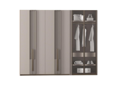 Kleiderschrank Moderner Stil Beige Farbe Elegantes Design Holzrahmen