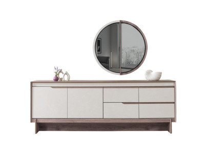 Kommode Moderner Stil Beige Farbe Holzrahmen Minimalistisches Design