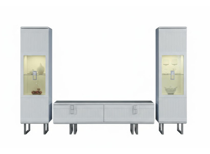 Elegantes 3-teiliges Wohnzimmer-Set mit TV-Lowboard und 2 Vitrinen