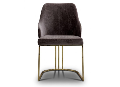 Design Polsterstuhl Dunkelbraun/Gold