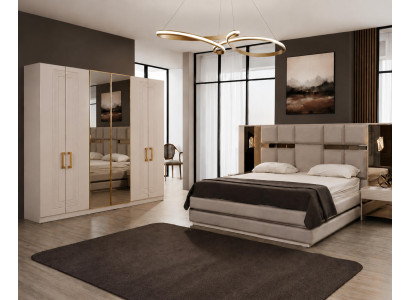 Schlafzimmer Set Bett Nachttische Kleiderschrank Schminktisch Modern stilvolle