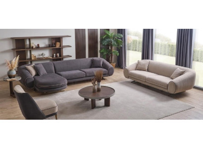 Sofa-Set: 3-Sitzer Sofa und Sessel Modern.