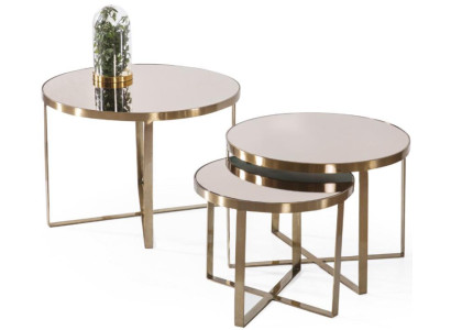 Elegant Stilvoll Couchtische Wohnzimmer Hold Rund  Modern Neu Gold