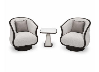 Garnitur 1+1 Sitzer Wohnzimmer Beistelltisch Designer Komplettes