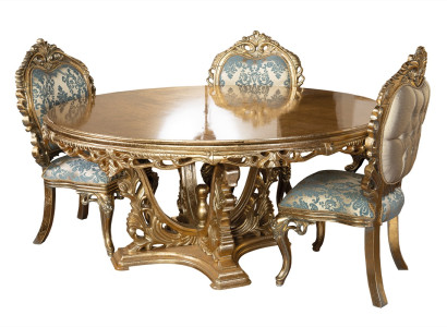 Esszimmer Set Essgruppe Esstisch mit 6x Stühle klassisches 7tlg Garnitur Sofort