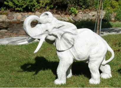 Garten Dekoration Elefant Terrasse Stein Figuren Figur Deko Statue Skulptur Neu