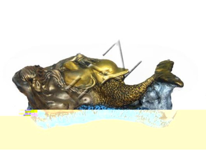 Glastisch Tische Meerjungfrau Tisch Statue Figur Tisch Beistell Sofa Wohnzimmer