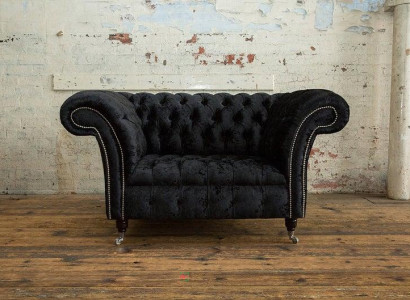 Chesterfield Ohrensessel Sessel 1 Sitzer Sofa Polster Couch Leder Textil Couchen