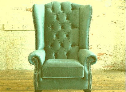 Chesterfield Ohrensessel Sessel 1 Sitzer Sofa Couch Polster Couchen Textil Leder