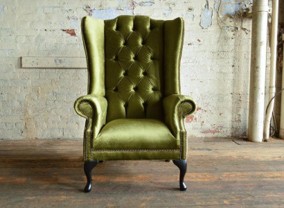 Chesterfield Sessel Fernseh Couch 1 Sitzer Sofa Ohrensessel Textil Stoff Couchen