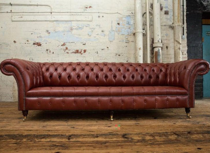 Chesterfield Polster Sofas Design Luxus Couch Sofa 4 Sitzer Leder Couchen XXL