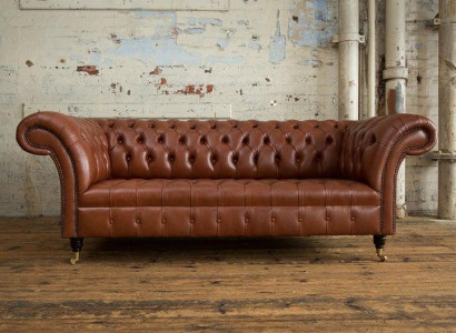Chesterfield Polster Sofas Design Luxus Couch Sofa 3 Sitzer Leder Couchen XXL