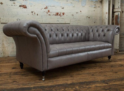 Chesterfield Ledersofa Sofa Couch Polster Textil Stoff Luxus Klasse Garnitur Neu
