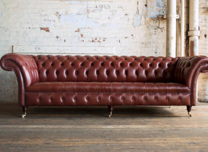 XXL Chesterfield Polster Sofas Design Luxus Couch Sofa 4 Sitzer Leder Couchen