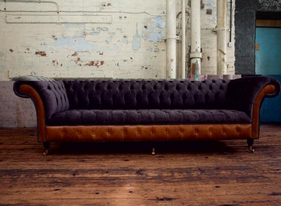 XXL Sofas Chesterfield Polster Design Luxus Sofa 4 Sitzer Leder Couchen Couch