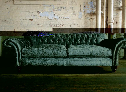 XXL Sofa 3 Sitzer Couch Chesterfield Polster Sitz Garnitur Leder Textil Silber