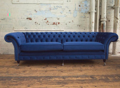 XXL Big Sofa 4 Sitzer Couch Chesterfield Polster Sitz Garnitur Leder Textil Neu