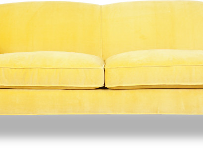 Edle Designer Couch Polster Sofa Gelbe Leder Textil Sofas Couchen Garnitur Neu