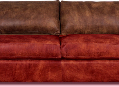 XXL Sofa 3 Sitzer Couch Chesterfield Garnitur Leder Textil braun Wohnzimmer Neu